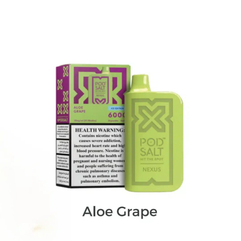 PodSalt Nexus 6000 Puffs Disposable - Aloe Grape