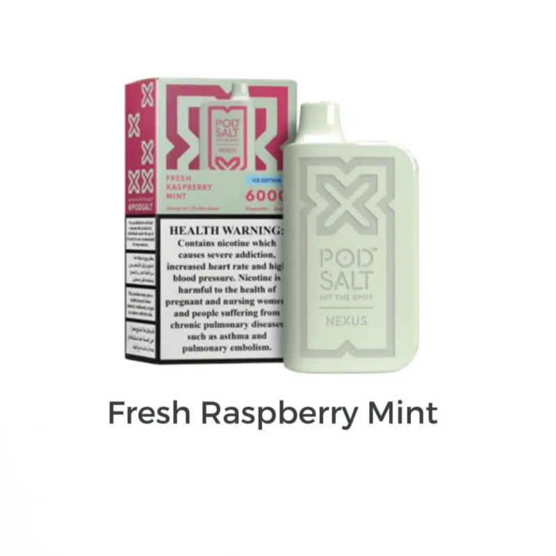 PodSalt Nexus 6000 Puffs Disposable - Fresh Raspberry Mint