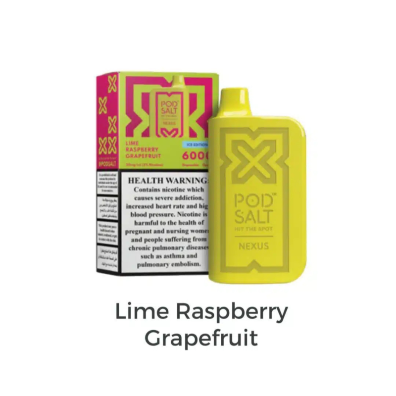 PodSalt Nexus 6000 Puffs Disposable - Lime Raspberry Grapefruit