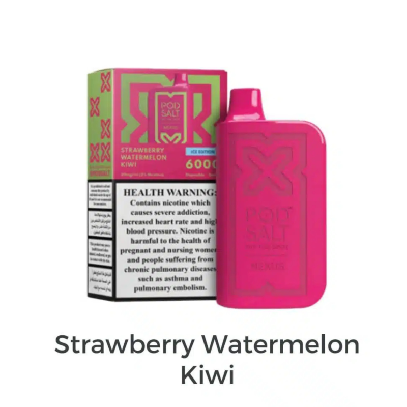 PodSalt Nexus 6000 Puffs Disposable - Strawberry Watermelon Kiwi