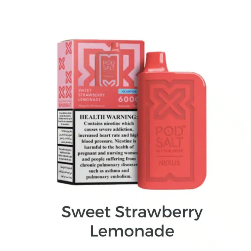 PodSalt Nexus 6000 Puffs Disposable - Sweet Strawberry Lemonade