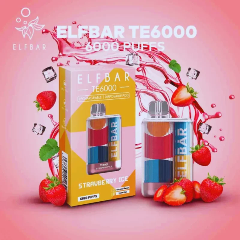 Elf Bar TE6000 5% Us Version Disposable Vape - Strawberry Ice