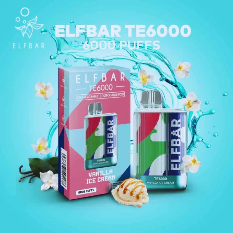 Elf Bar TE6000 5% Us Version Disposable Vape - Vanilla Ice Cream